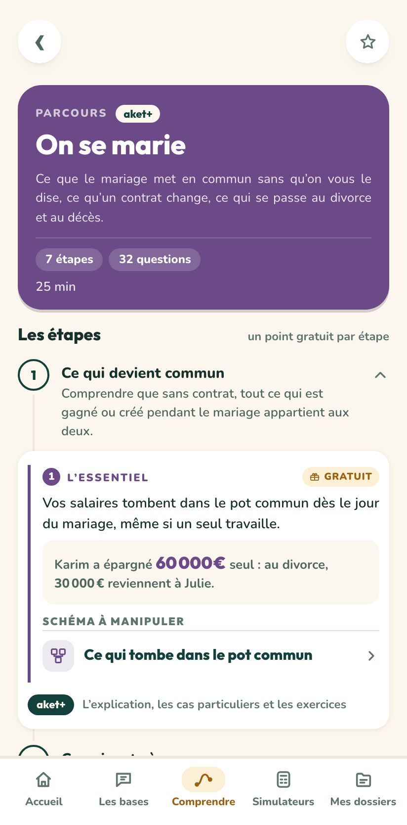 Capture de l’application : un parcours, étape par étape