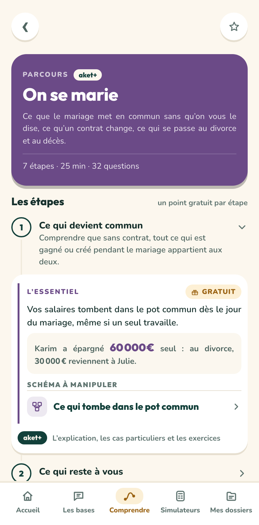 Un parcours dans l’application : « On se marie », ses étapes et le point clé de chacune