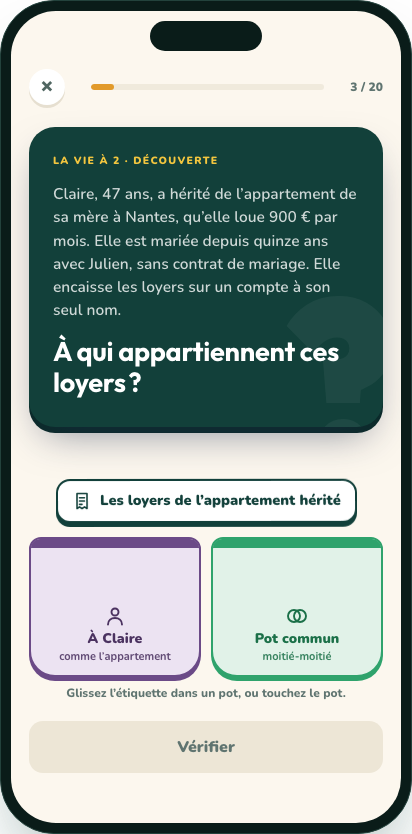 Une question du quiz dans l’application Aket