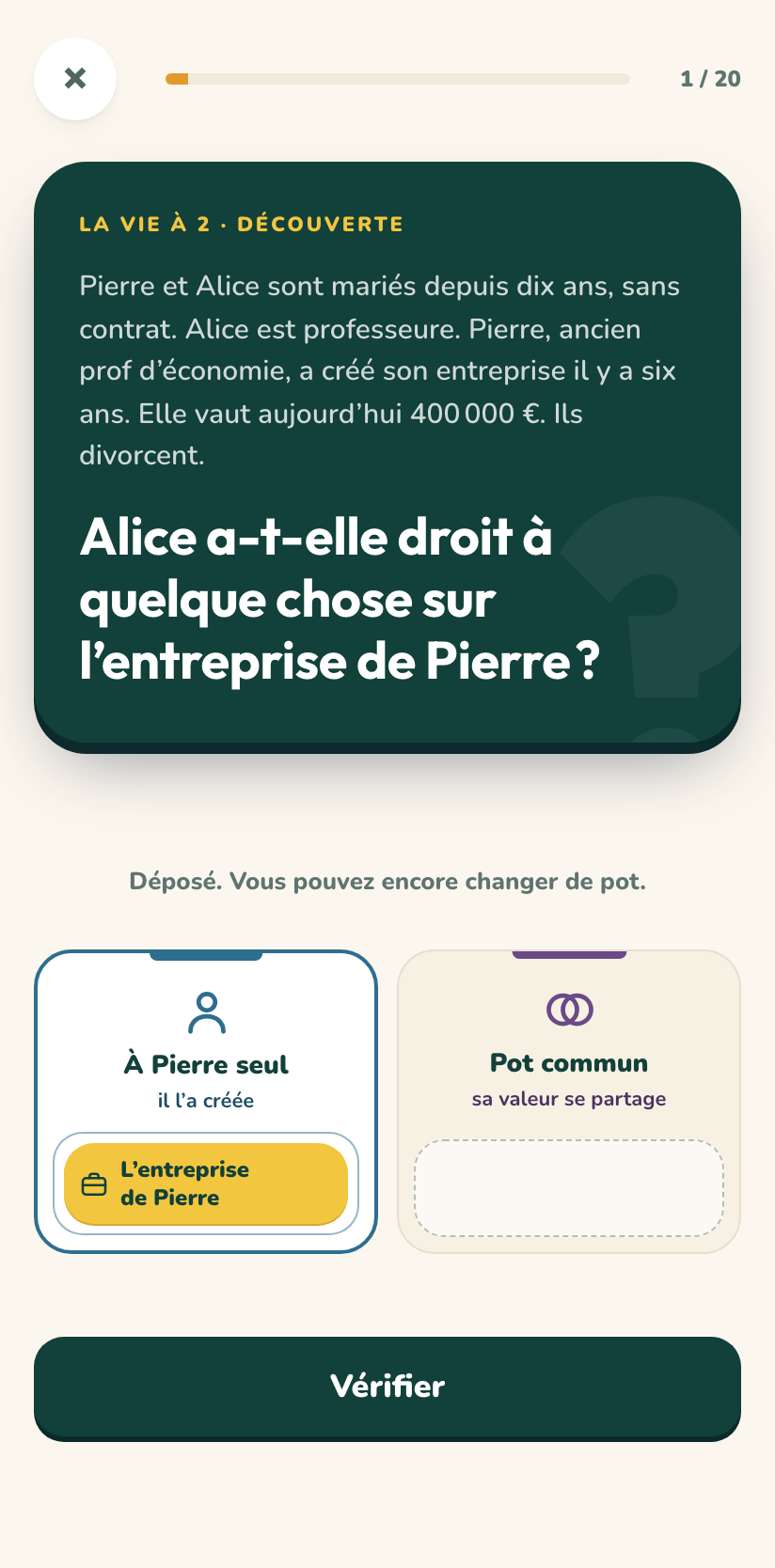 Capture de l’application : une situation, sa règle et sa source