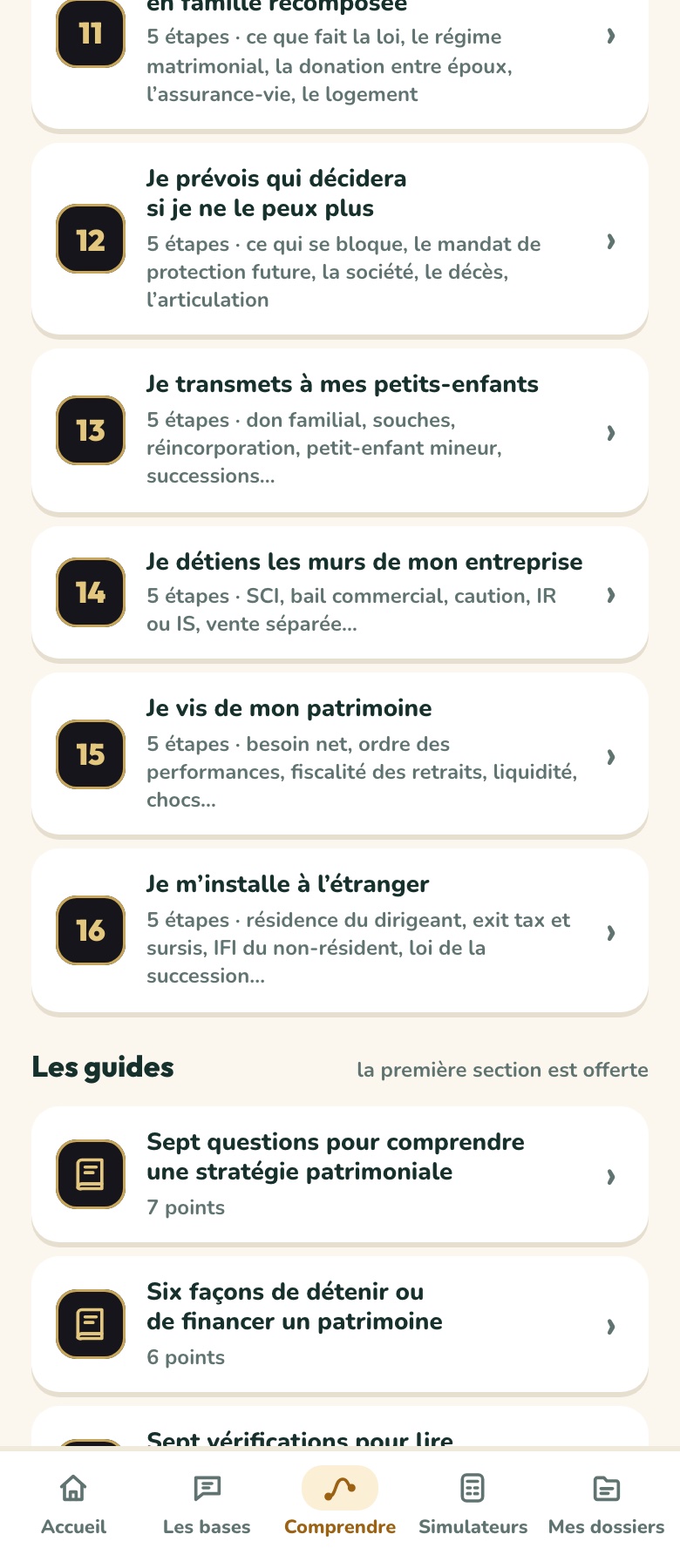Le thème « Stratégies patrimoniales avancées »
